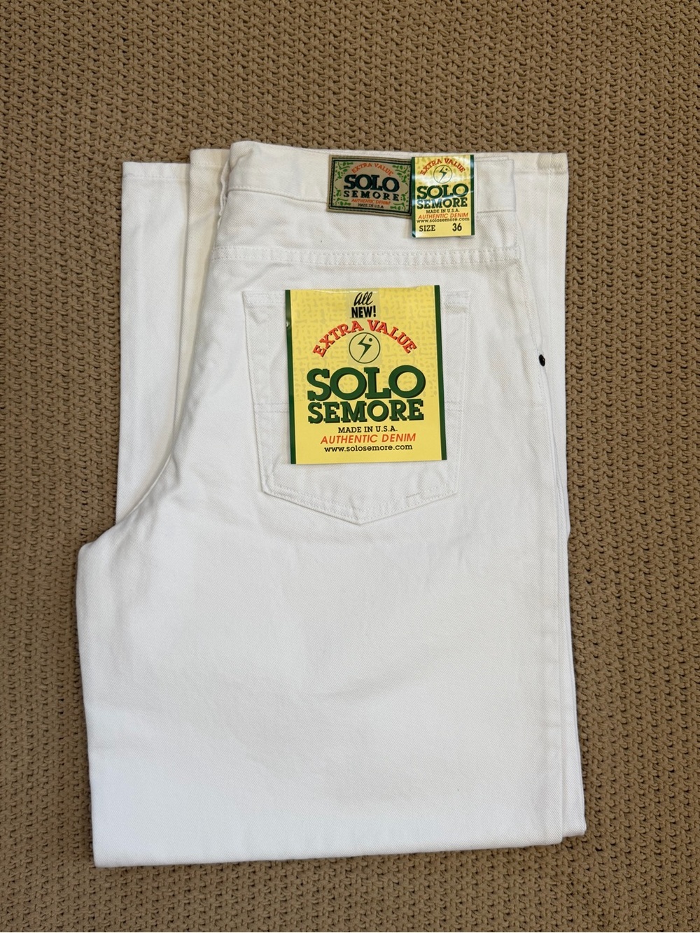 solo White Straight Leg Jeans